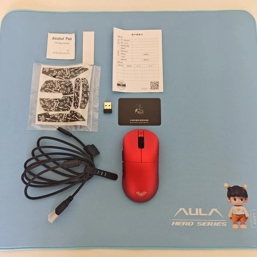 Фото AULA V9 Ultra Беспроводная мышь 8000 Гц Трехрежимная PAW3950/PAW3395 Игровая Bluetooth-мышь FPS Игровой легкий дизайн ноутбука №3