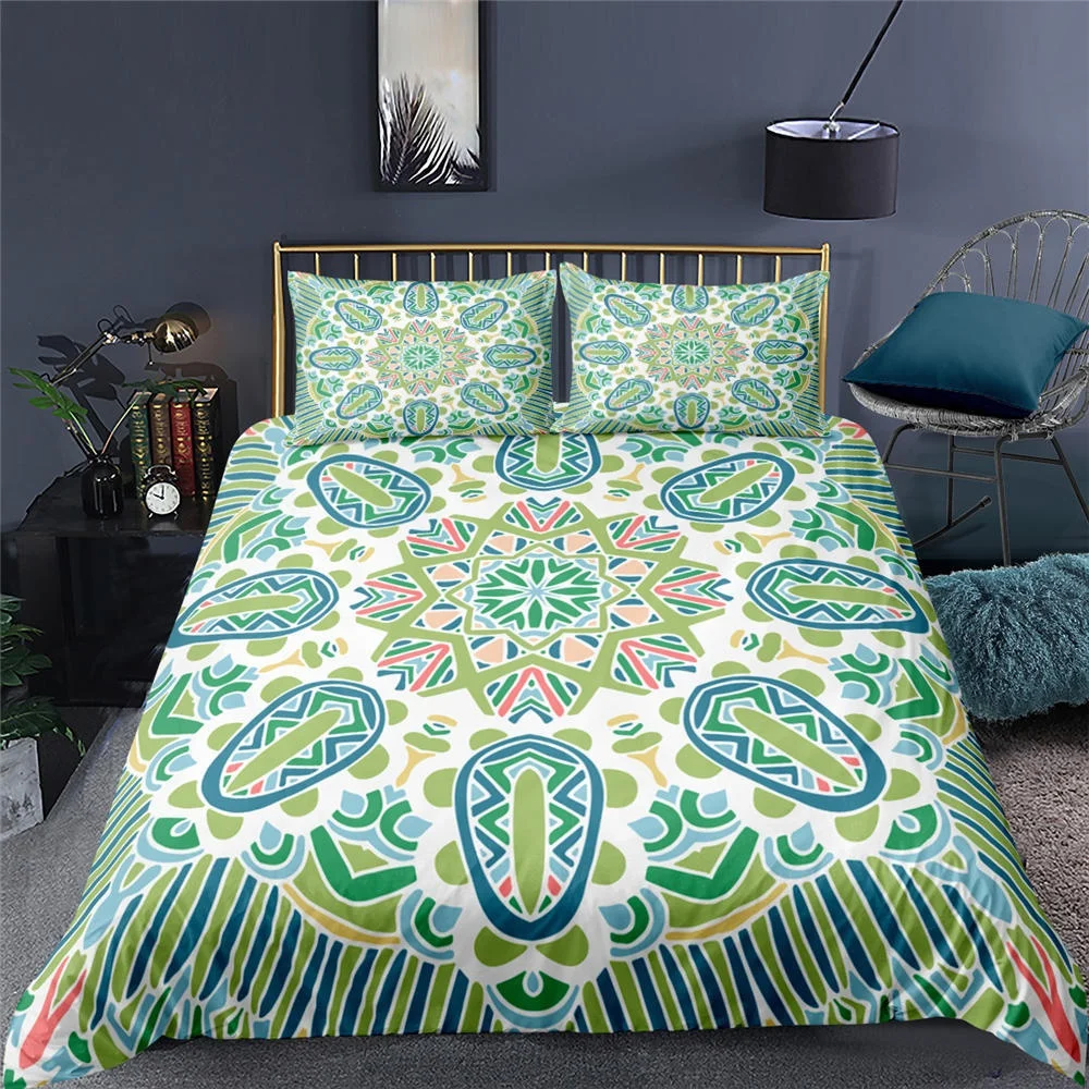 

Ethnic Bohemian Mandala Duvet Cover European Flower Vintage Geometric Retro Style Polyester Quilt Cover Decoration Women Gifts