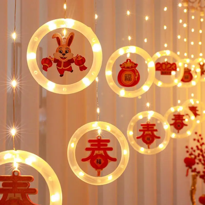 

9.8 Ft Year Of The Rabbit Chinese String Light Hanging LED String Lights For Chinese New Year Spring Festival Party Decorations