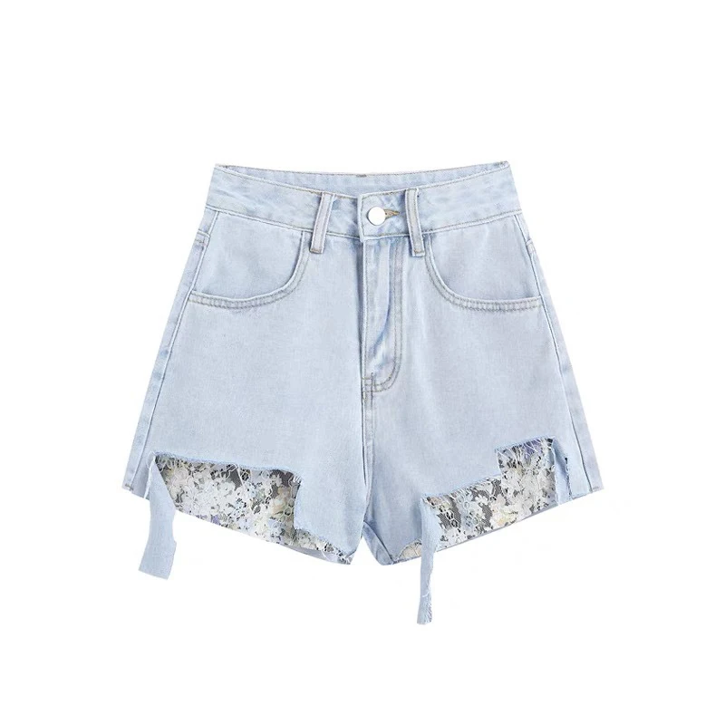 

2022 New Summer Women High Waist Y2k Ripped Hole Denim Shorts Design Harajuku E-girl Korean Fashion Jeans Short Pants Streetwear