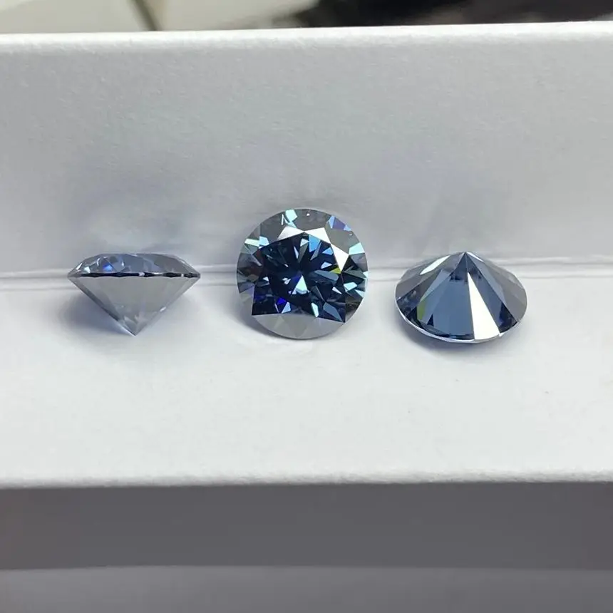 

9 мм 3cts темно-синий круглый бриллиантовый огранка, лабораторный Выращенный Муассанит, бриллиант, драгоценный камень GRA