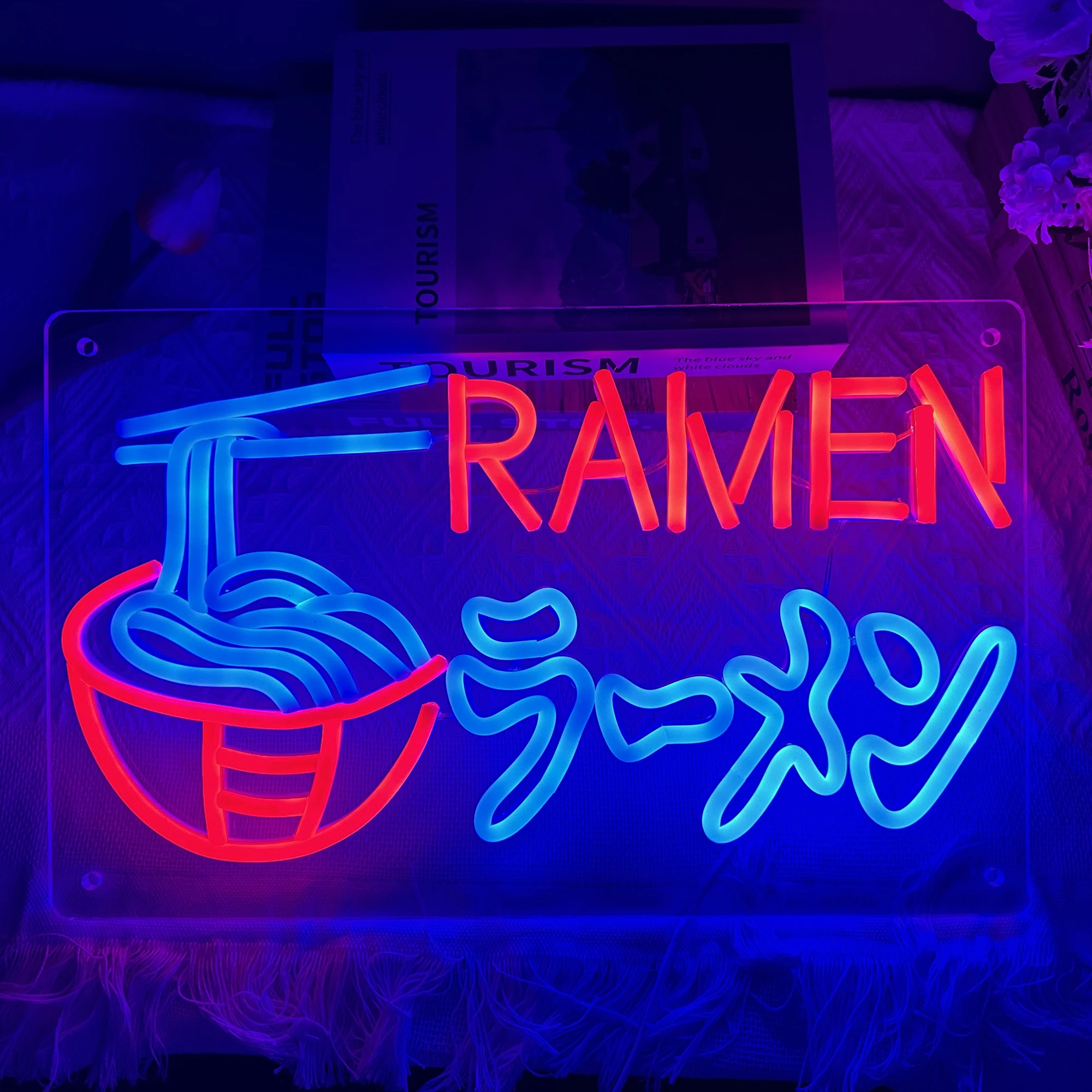 

Ramen Japanese Noodles Neon Sign Led Design Hanging Art Shop Store Restaurant Room USB Personality Powered Wall Decor