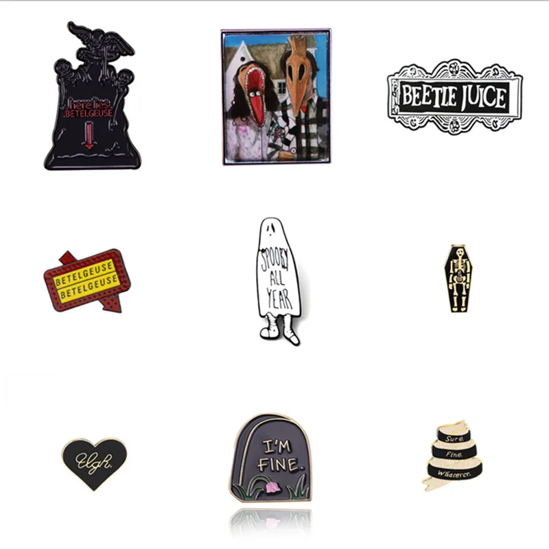 

Cartoon Horror Archmage Brooch Classic Gothic Film Metal Enamel Badge Fashion Lapel Shirt Backpack Jewelry Accessories Gifts