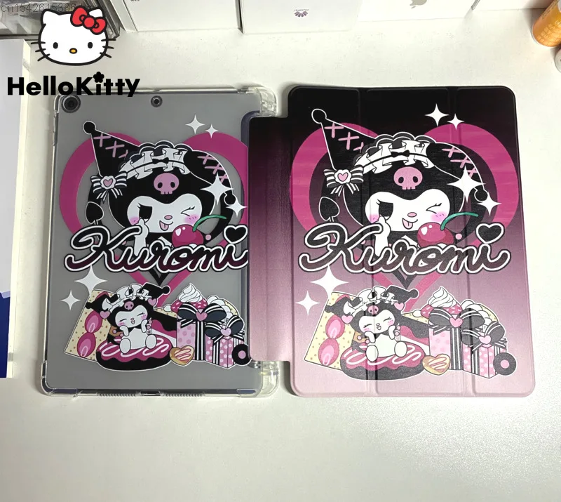 

Sanrio Hello Kitty Kuromi IPad Protective Case 10.9 Air 5 4 Cute Anime Mini 6 Cover With Pen Slot Ipad 8 9 10th Generation Case