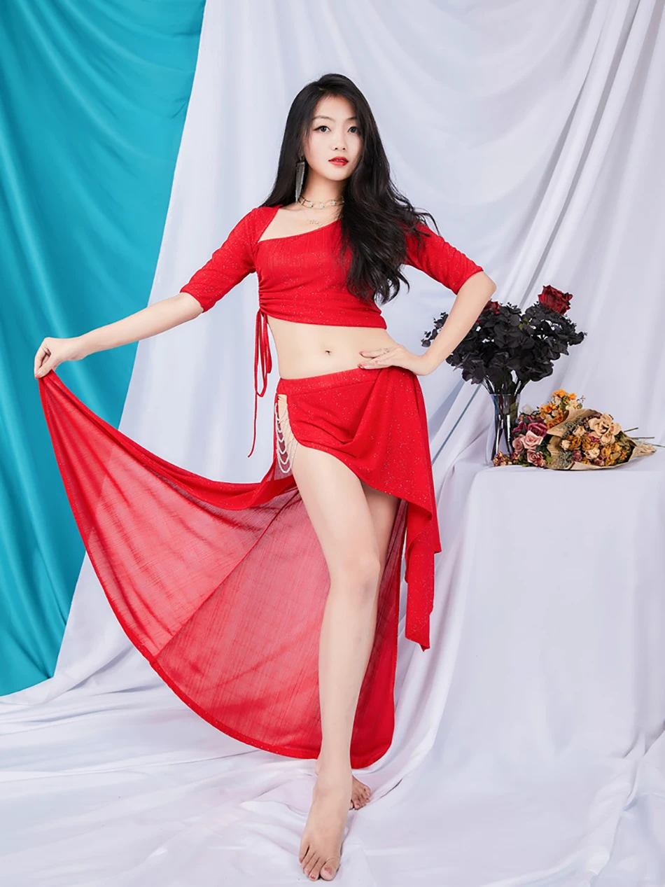 Костюм для танца живота с топом и юбкой комплект из 2 предметов сексуальная