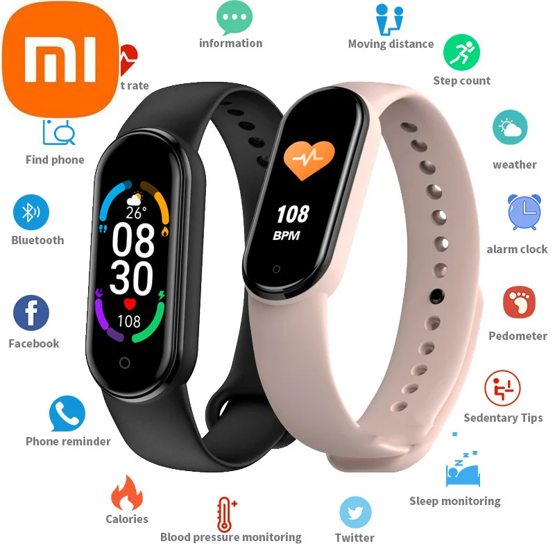 

Xiaomi 2022 M6 Smart Band Man Women Sport Fitness Tracker Heart Monitor Waterproof Bluetooth Kids Smartwatch For Android IOS