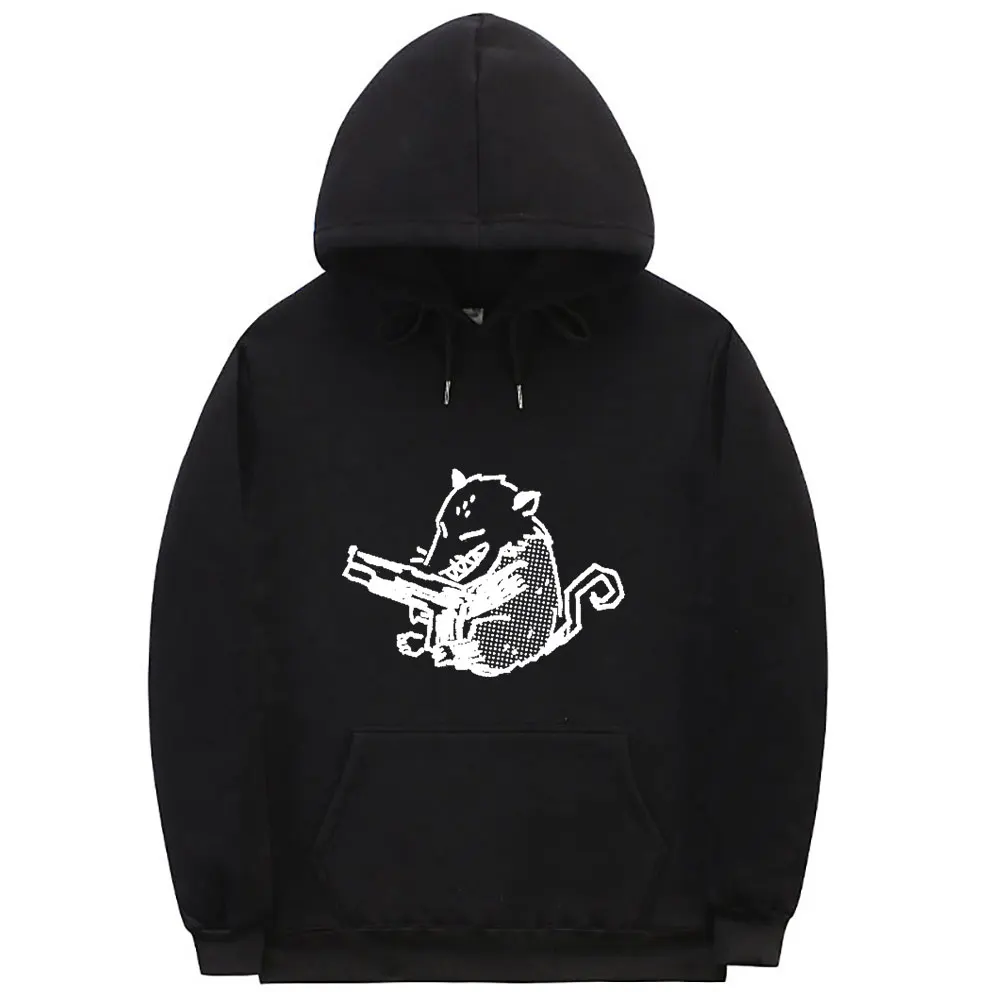 

Funny Possum with A Gun Hoodie Men Women Fashion Casual Hooded Sweatshirt Unisex Kawaii Cute Fleece Cotton Oversized Hoodies