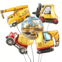 cartoon car balloon engineering vehicle excavator crane forklift truckchildrens gifts birthday party decorations toy balloons
