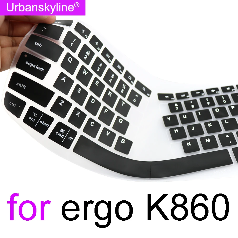 

for Ergo K860 Keyboard Cover for Logitech ERGO K860 for logi Business Protector Skin Case Silicone Accessory TPU Black 2021