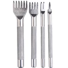 Дырокол для кожи, 8 видов, 4 шт., 3 мм, 4 мм, серебристый, черный, золотой