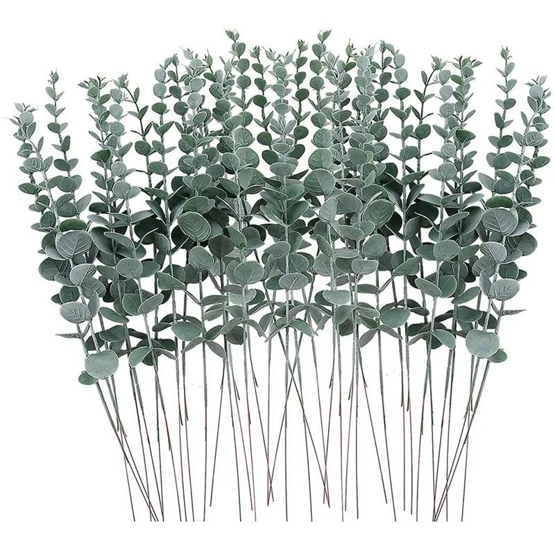 

LBER 36Pcs Eucalyptus Stems Decor Artificial Eucalyptus Leaves Faux Branches For Wedding Centerpiece Flower Floral Home Decor