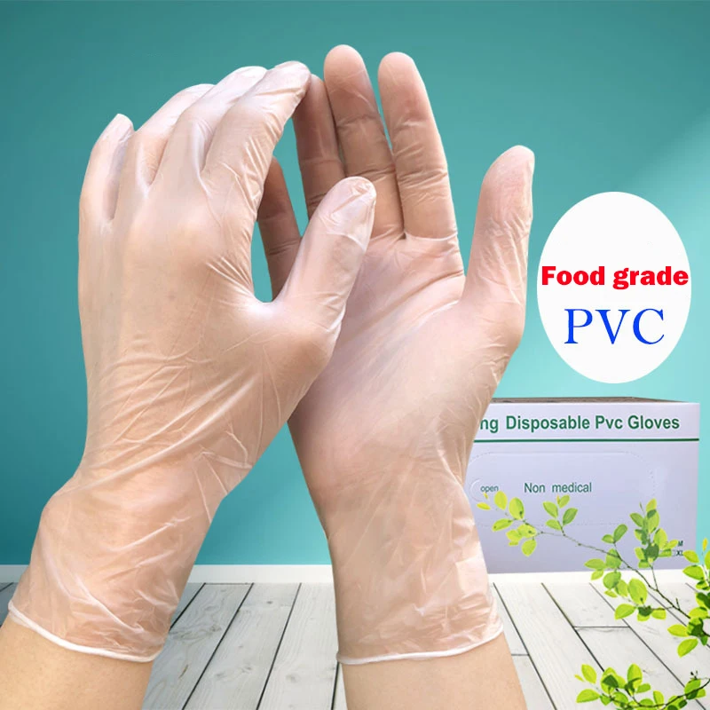 

100 шт./кор. прозрачные одноразовые перчатки из ПВХ для мытья посуды/кухни/латекса/резины/сада универсальные для домашней уборки
