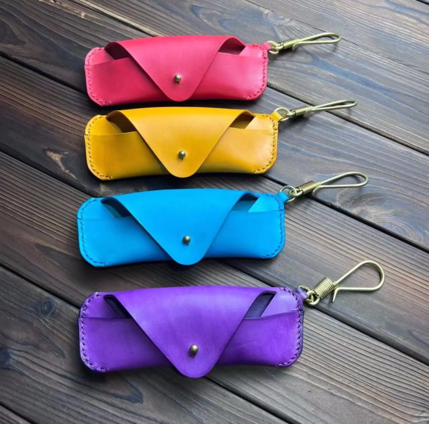 

Футляр для очков из натуральной кожи, винтажный жесткий Роскошный портативный чехол ручной работы для хранения солнцезащитных очков