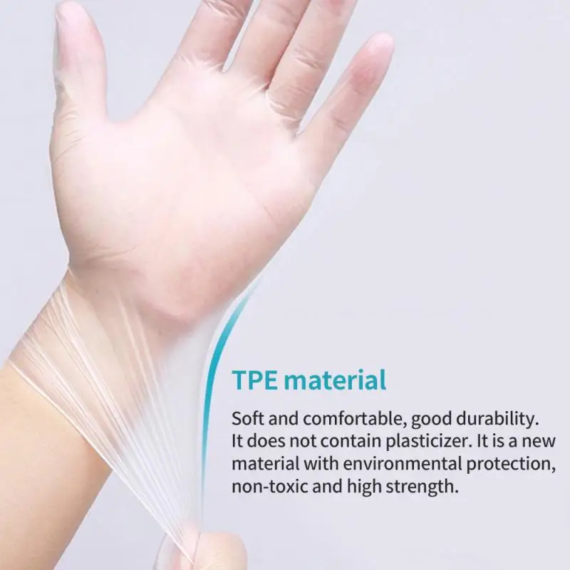 

Disposable Gloves Household Transparent Thickened Boxed Cleaning Gloves 100 Removable Safe Gloves Waterproof Oil - Proof Tool