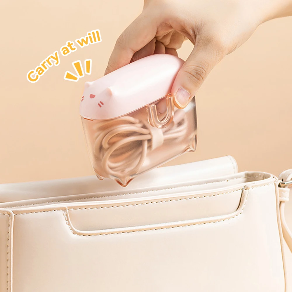 

Ins Portable Wire Cable Storage Box Travel Headphone Jewelry Coin Organizer Bin Drawer Makeup Lipstick Holder Dust-proof Storage