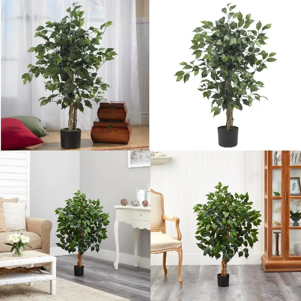 

Delightful Ficus Artificial Tree in Fresh Green for Home & Office Decorations.