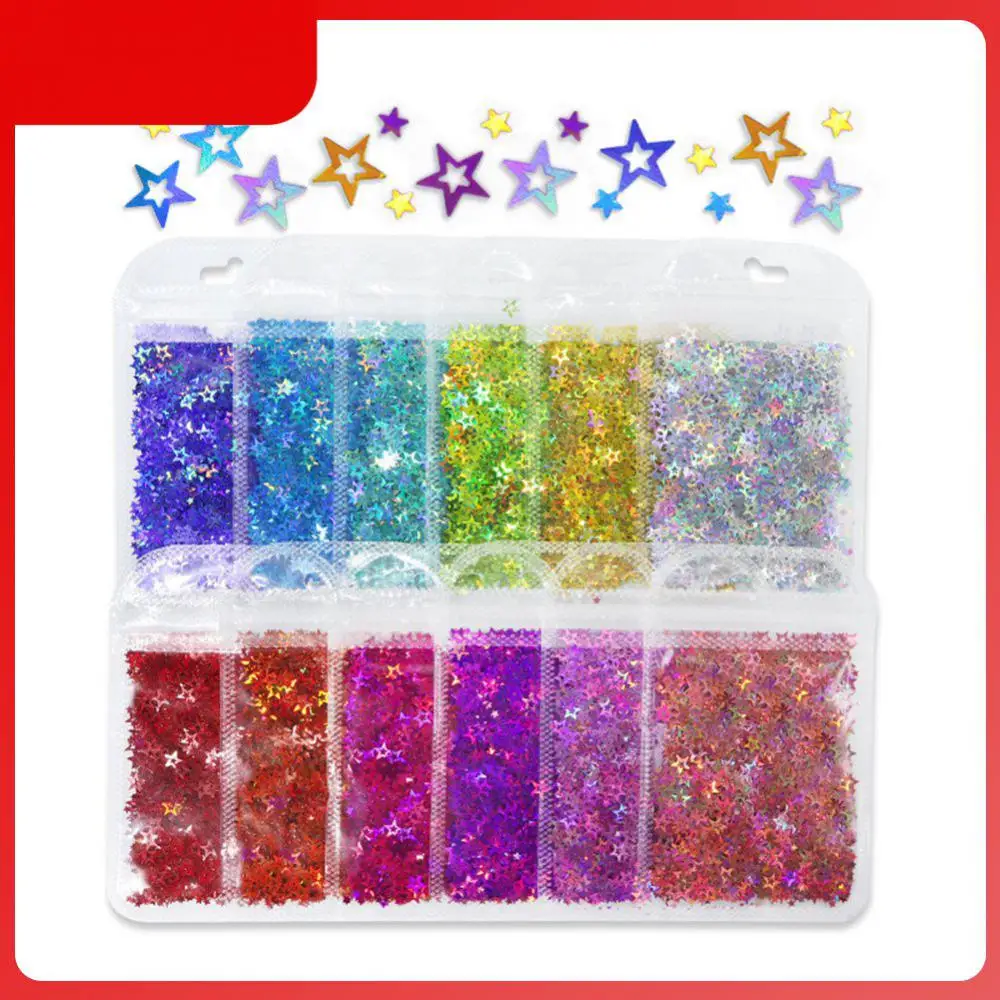 

Блестящие блестящие ногти для дизайна ногтей украшение полые звезды хлопья для ногтей звезда