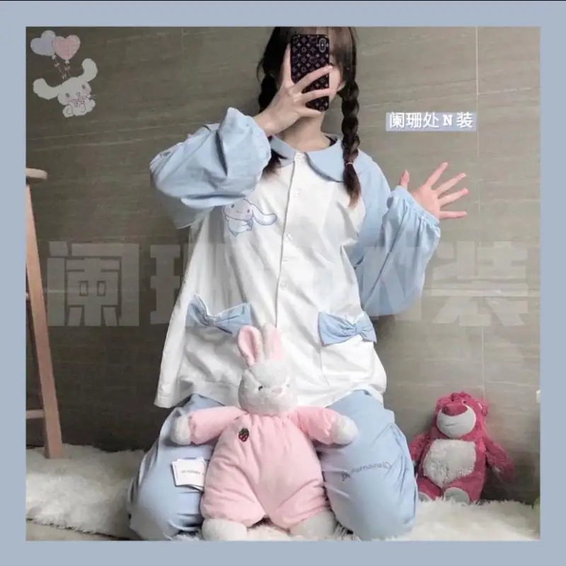 

Оригинальная Милая мультяшная плюшевая Пижама Sanrios Cinnamoroll My Melody, японская Домашняя одежда, мягкая и удобная Толстая теплая Пижама с шапкой