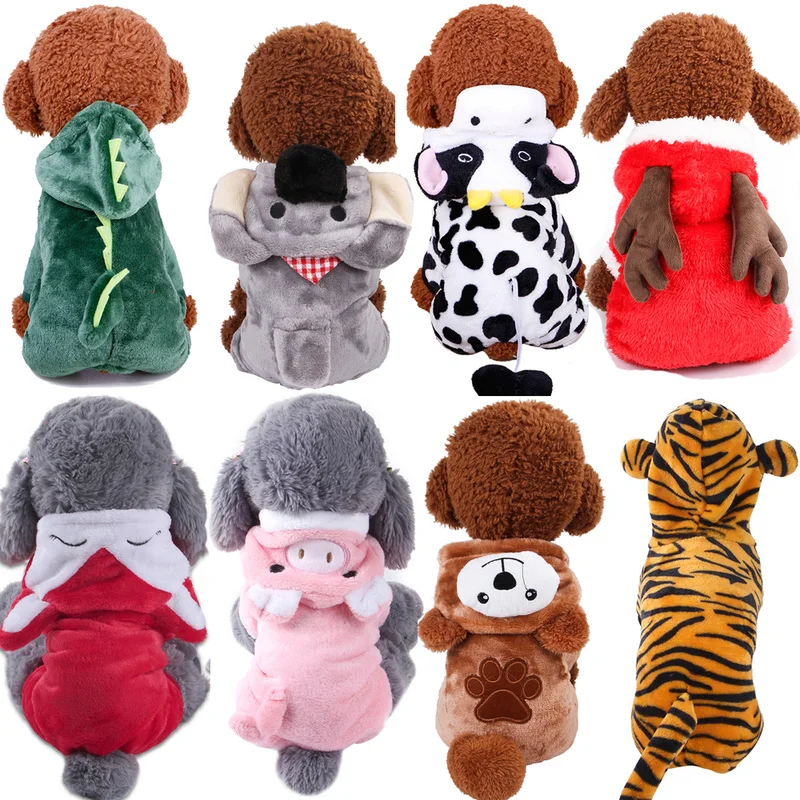 Одежда для домашних животных костюм собаки забавный динозавр корова тигр коала