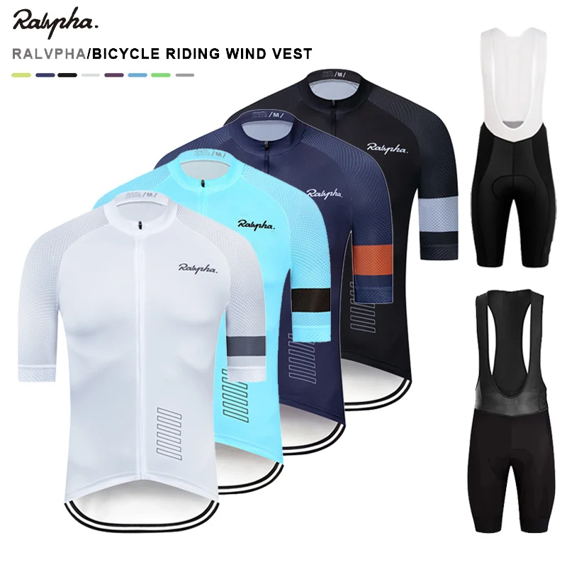 

2023 Ralvpha Bike Jersey Set Men's Cycling Clothing Summer MTB Team Clothes Short Sleeve Uniform Triathlon rapha Ropa De Hombre