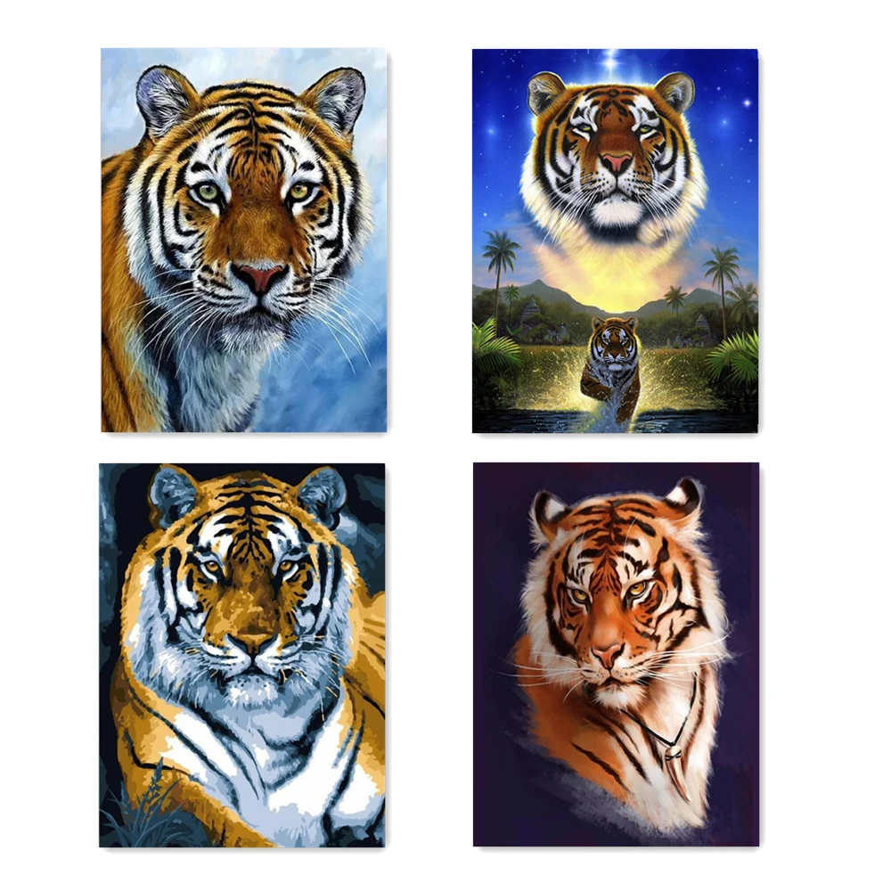 

Animal Tigers Draw DIY 5D Diamond Painting Full Drill Square Round Embroidery Mosaic Art Picture Of Rhinestones Home Decor Gifts