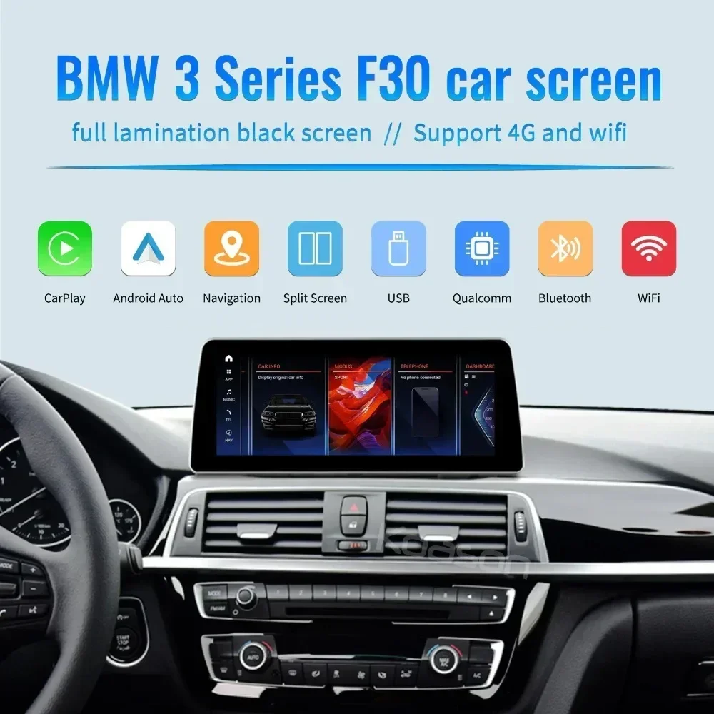 Фото Koason Wireless Carplay Android Auto сенсорный экран навигации для BMW 3 4 серии M3 F30 F32 F33 F34 F36 F80 F82 F83 F84 NBT EVO №1