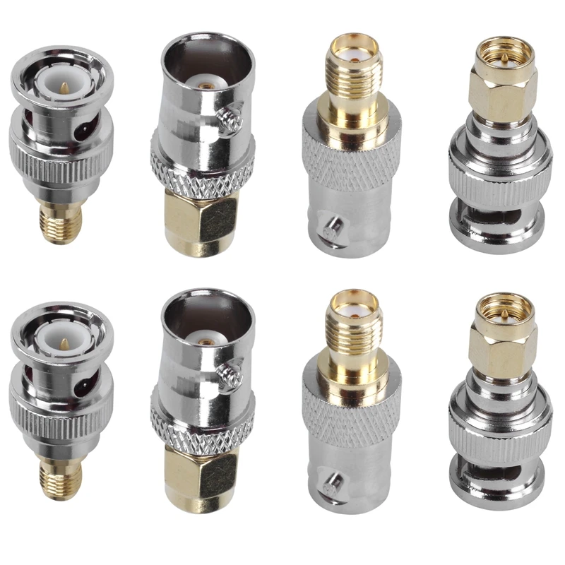 

JFBL Hot SMA To BNC Kits RF Coaxial Adapter Male Female Coax Connector 8 Pieces