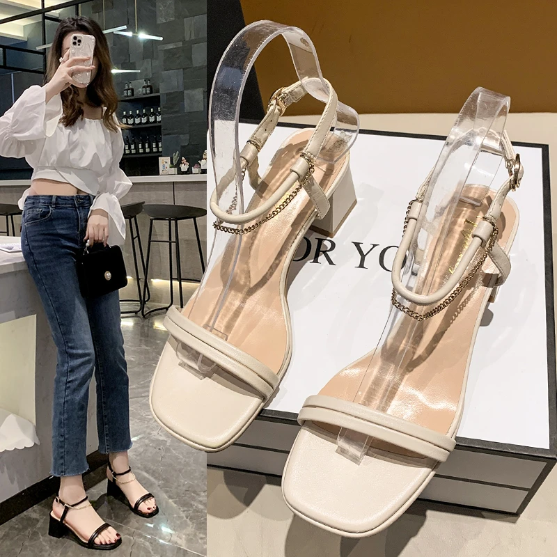 

Fashion Square toe Women Sandals Thin Low Heel Lace Up Rome Sandal Summer Slipper female Casual Sandal Narrow Band Shoes New