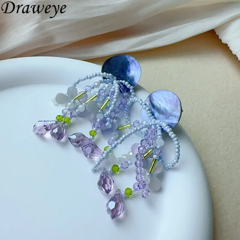 Женские серьги ручной работы Draweye Яркие модные в стиле девушек из леса