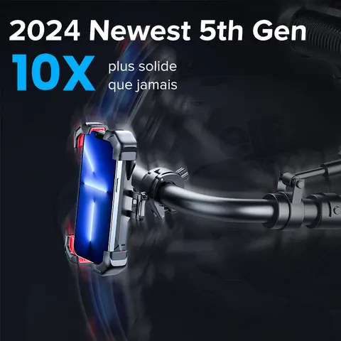 Универсальный держатель для велосипедного телефона Joyroom для мобильного телефона с диагональю 4,7-7 дюймов 360° ° Держатель для телефона на велосипеде, подставка, противоударный кронштейн, GPS-зажим