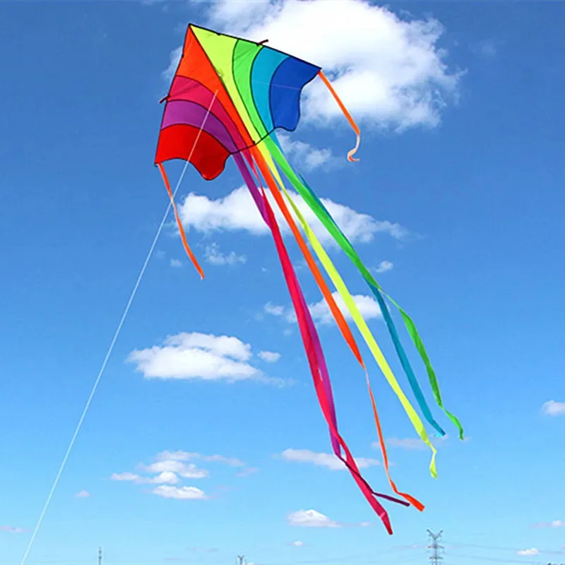 Бесплатная доставка Радужные высокие воздушные змеи летающие для детей струнная