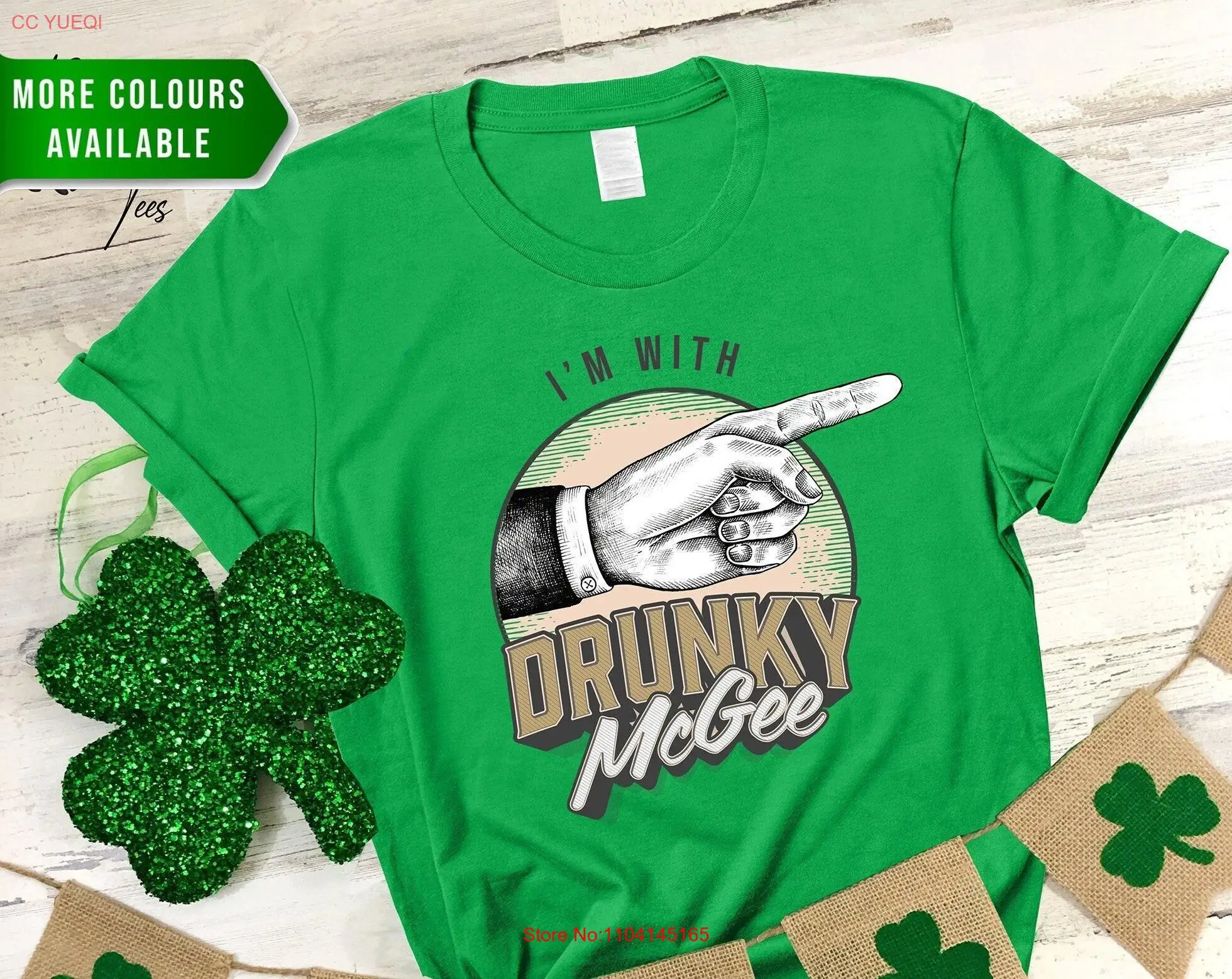 Футболка I'm With Drunky McGee на день Святого Патрика Irish Funny Shamrock Pattys с длинными или