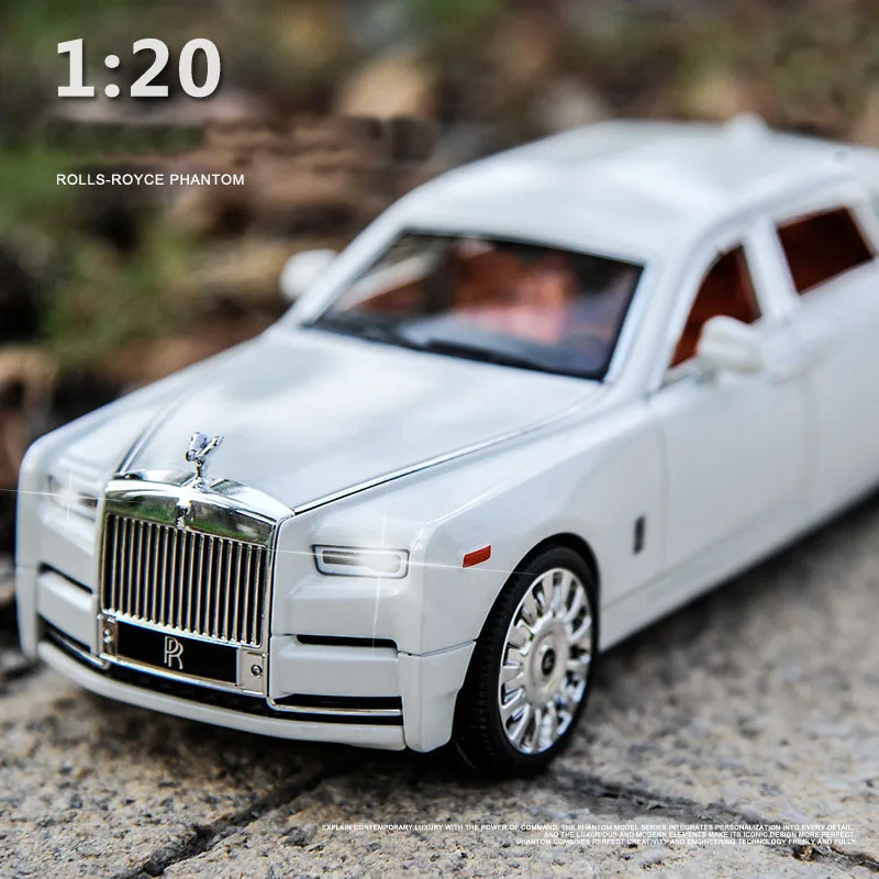 

2022 New 1/20 Simulation Rolls-Royce Phantom Alloy Luxy Car Model Diecast Metal Toy Vehicles Sound and Light Pull Back Car Kids
