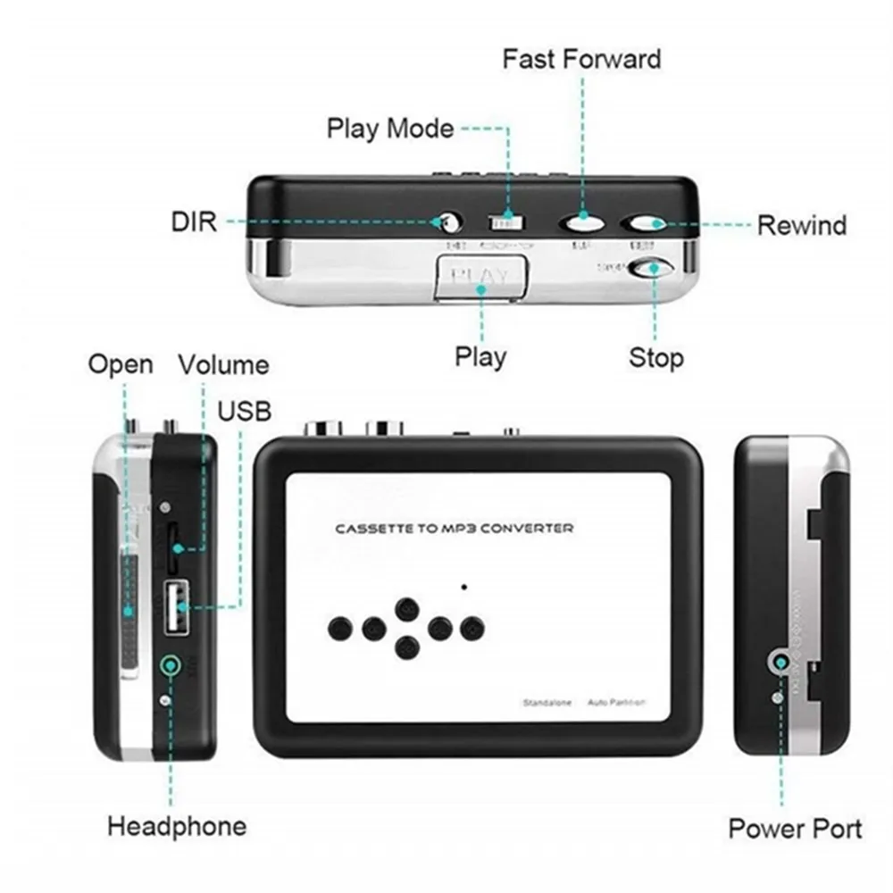 Портативная Кассетная машина Walkman аудио плеер лента транскрибция U диск в стерео