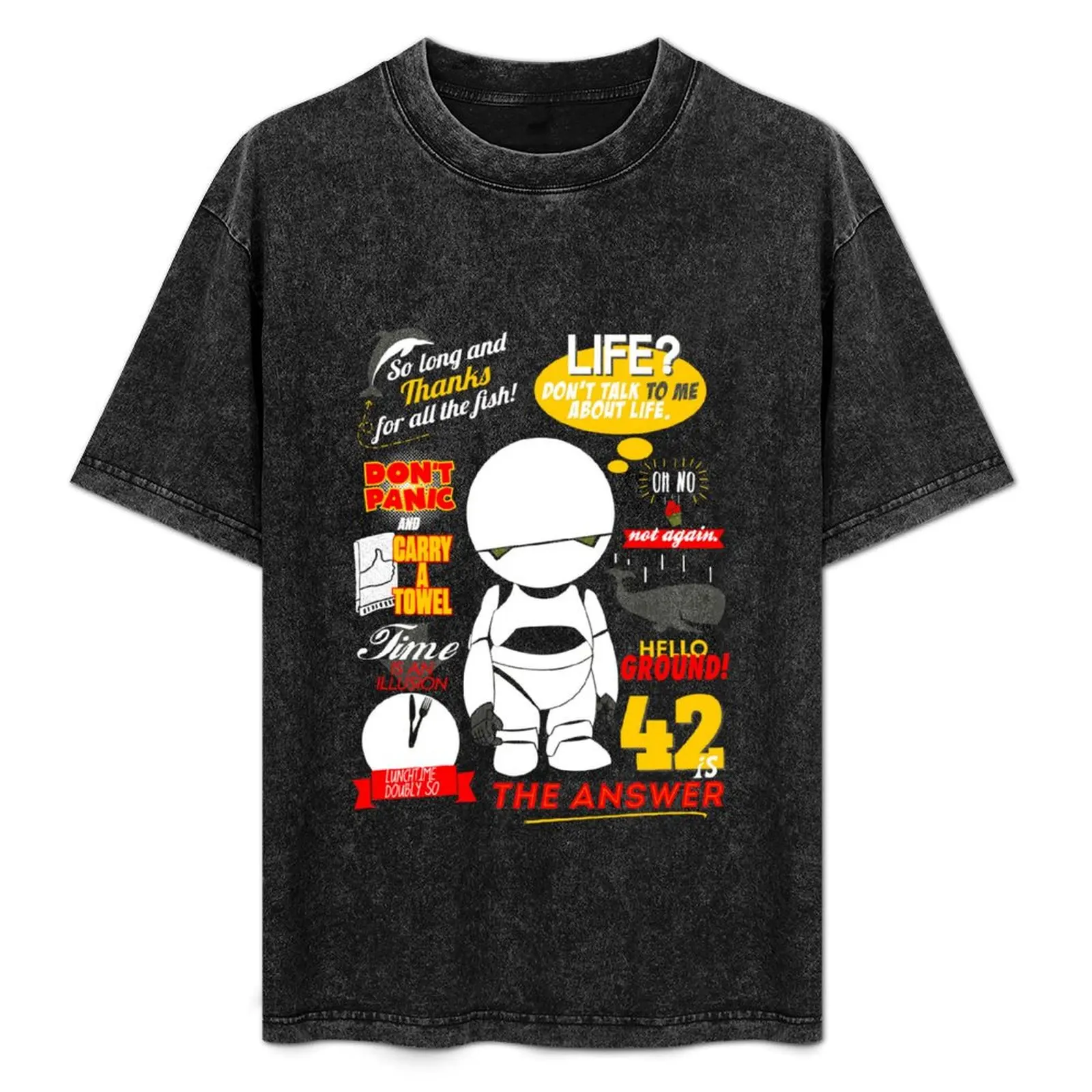 Руководство по автостопом к галактике 1 футболка с аниме винтажная рисунком