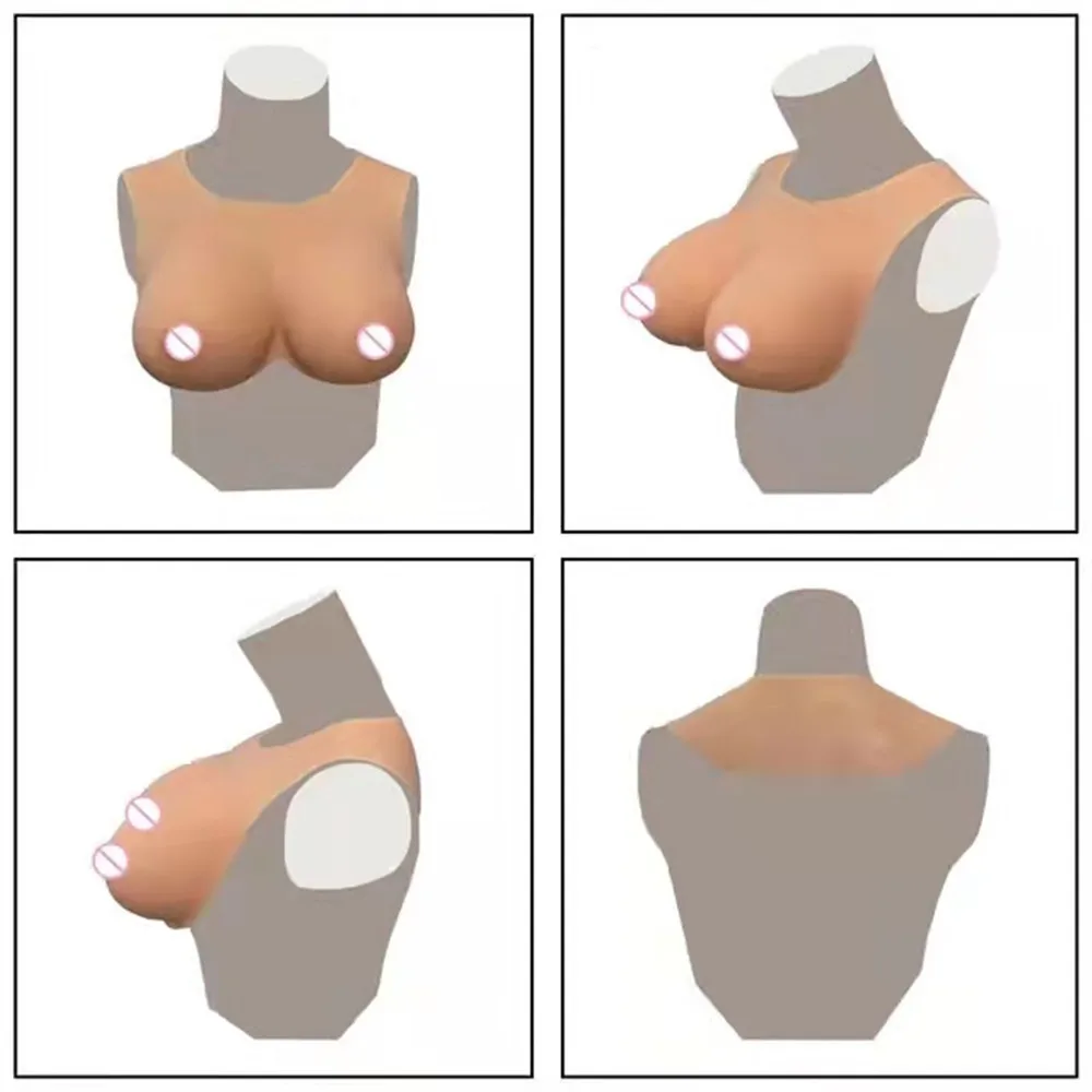 

Realistic Fake Boobs Bodysuit Artificial Silicone Breast Forms Plate Tetas For Crossdresser Cosplay Shemale Ladyboy Drag-Queen