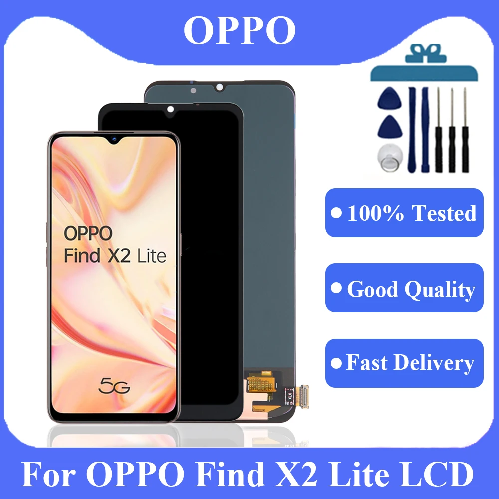 AMOLED для OPPO Find X2 lite CPH2005 ЖК-дисплей кодирующий преобразователь сенсорного экрана в сборе для OPPO Find x2 lite замена ЖК-экрана