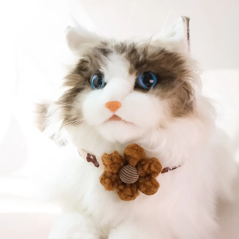 

Adjustable pet kitten necklace cotton cat dog collar bear/floral bow high-quality cute puppy photo collar