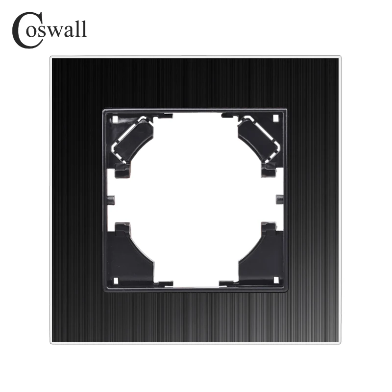 

Алюминиевая панель COSWALL серии HA, настенный кулисный выключатель, европейская розетка, USB-зарядка, Интернет, спутниковый ТВ-модуль CAT6, сделай сам, черный