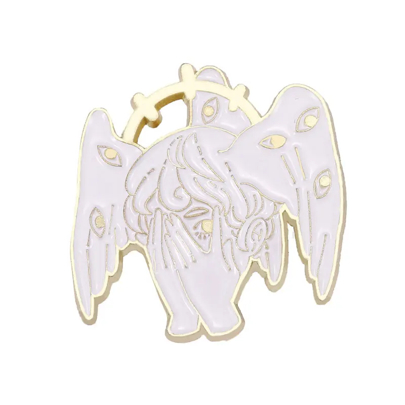 

Gothic Devil Girl Brooches Angel Wings Halo Enamel Pins Metal Accessories Cartoon Clothing Lapel Badges Badge Jewelry Gift