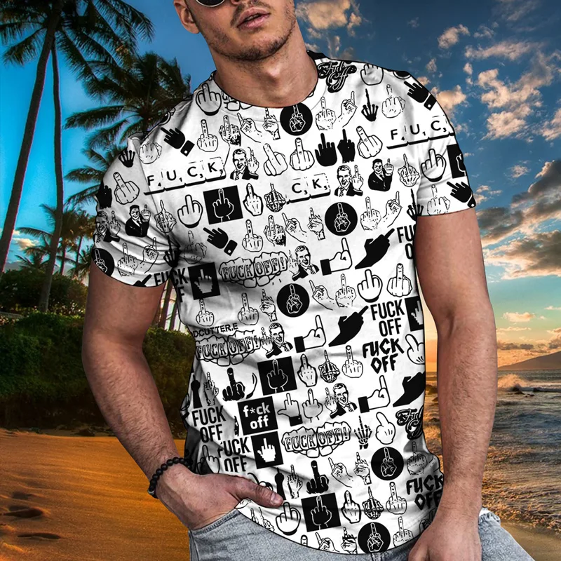 

Мужская футболка с короткими рукавами, Повседневная Свободная футболка большого размера с забавным принтом, лето 2021