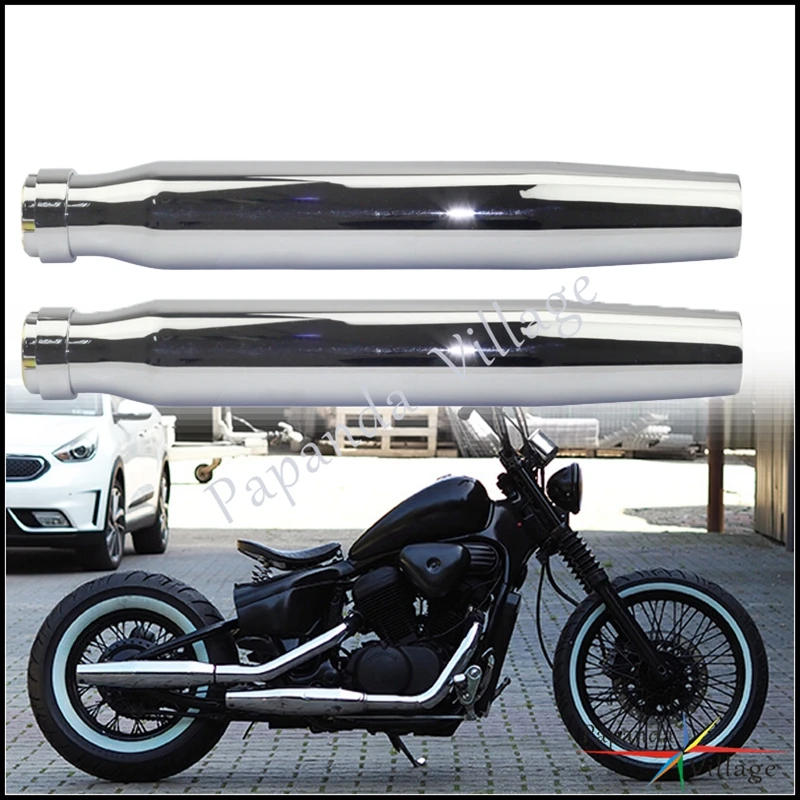 

2 шт., выхлопной глушитель для мотоцикла Harley Honda Yamaha Suzuki BMW Ducati Bobber Chopper Cafe Racer Custom