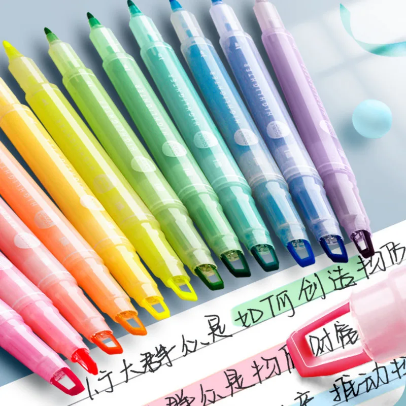 

New Double-headed Visual Window Color Highlighter 5-color Hand Account Mark Fluorescent Pen Watercolor Pens Student Supplies