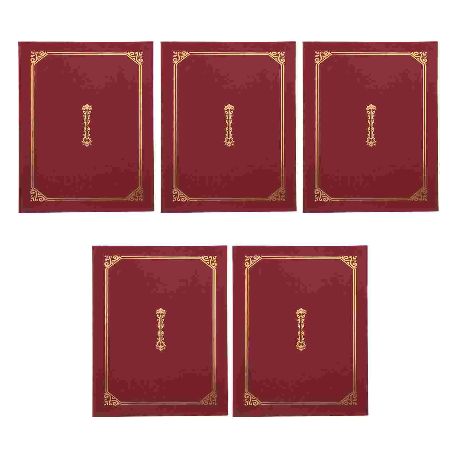 

5 Pcs Plaque A4 Certificate Holder Paper Award Cover Diploma Covers Black Folders Shells Protective Classic