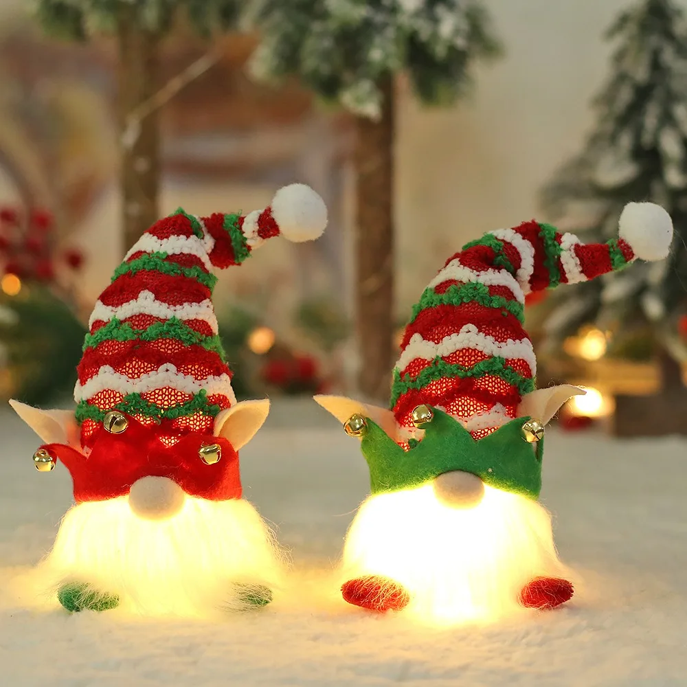 

Forest Santa Elf Gnome Lights Glowing illuminated Santa Elf Doll With Lights Sprite Christmas Dwarf Ornament Xmas Navidad