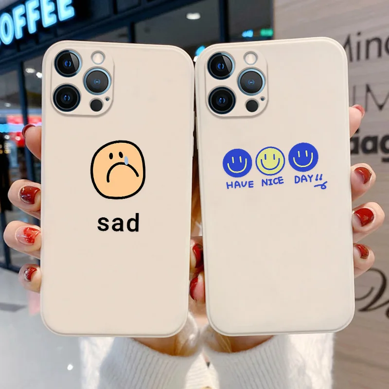 

Funny Smile Face Phone Case For iPhone 13 Pro 11 12 Pro Max X Xs Max Xr 6 6s 7 8 Plus 12 Mini SE 2 Camera Lens Protection Cover