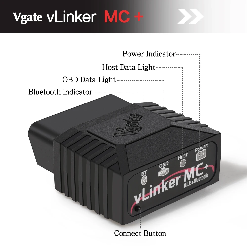 Фото Vgate VLinker MC + BT 3,0 4,0 Wi-Fi ELM329 OBD OBD2 Автомобильный инструмент для диагностики неисправностей Автомобильный диагностический инструмент №2