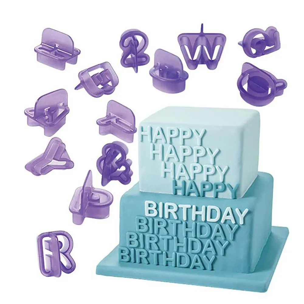 

40pcs/set Alphabet Cake Molds Figures Plastic Letter Fondant Mold Icing Cookie Cutter Number Cake Baking Decoration DIY Mould