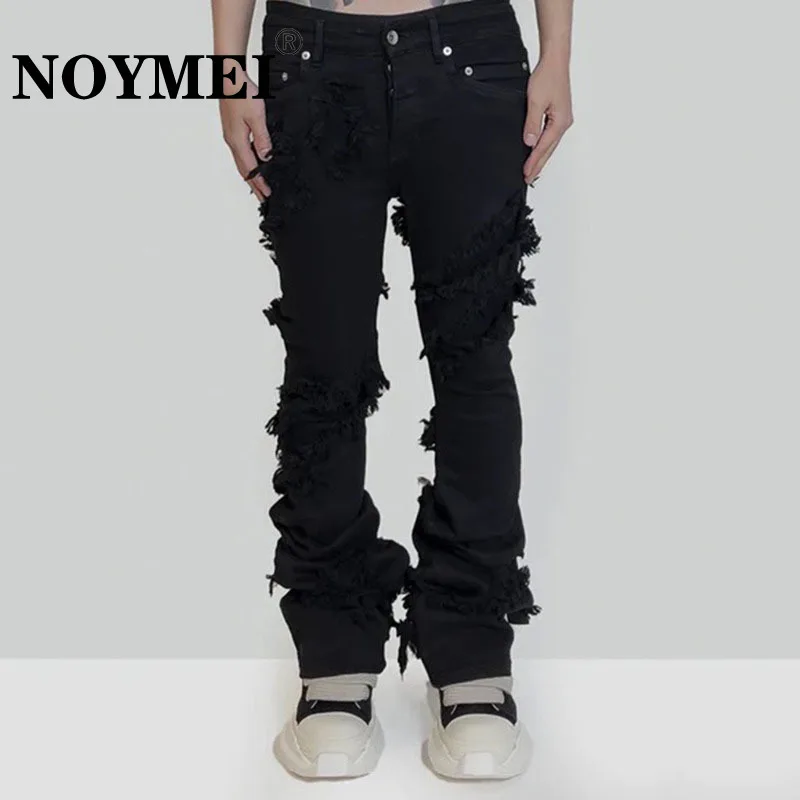 

NOYMEI Autumn Men And Women Trousers Tide Chic Pencil Pants Darkwear Jeans New Niche Style High Elastic Solid Color WA2051