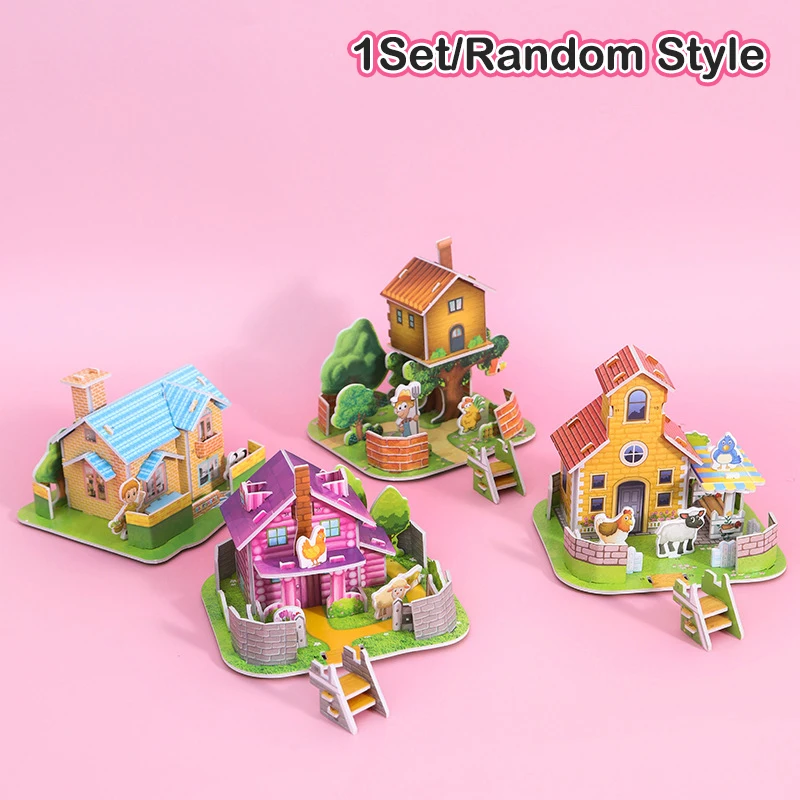 

3D трехмерная головоломка «сделай сам», карта для сборки дома ручной работы, Детская развивающая игрушка, 1 набор